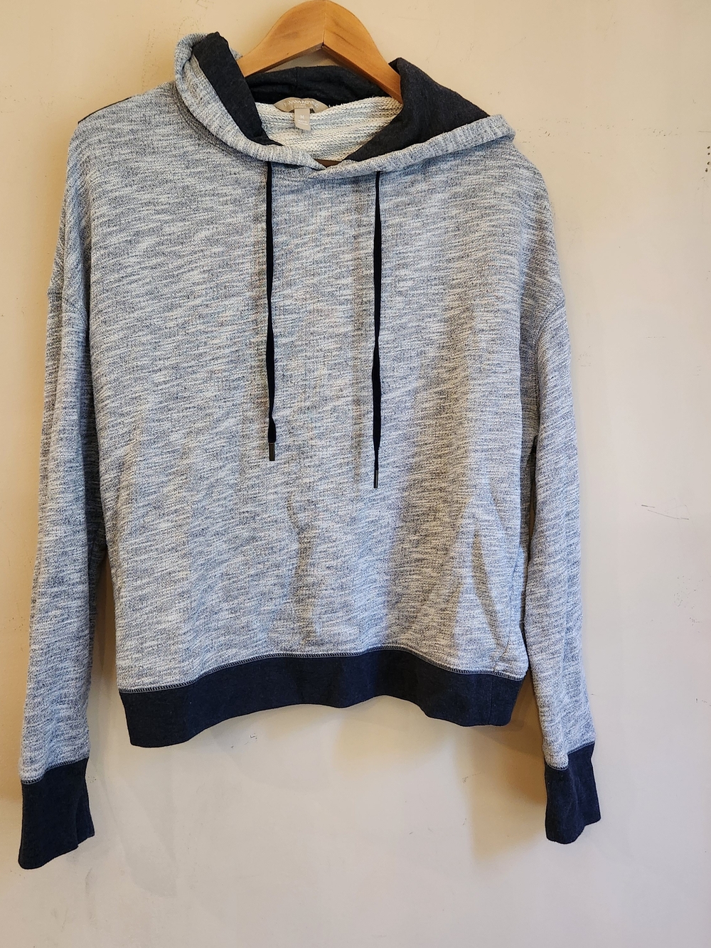 Banana Republic Heathered Navy Hoodie with Dark Trim